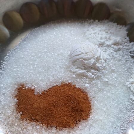 Sugar cinnamon and corn flour