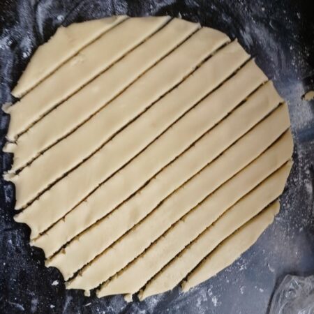 strips of dough for pie top