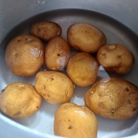 Pressure cook baby potatoes