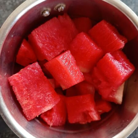 Put watermelon in mixie jar