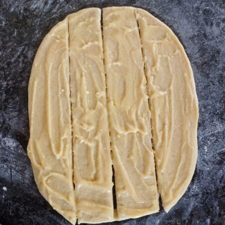 Cut dough into strips
