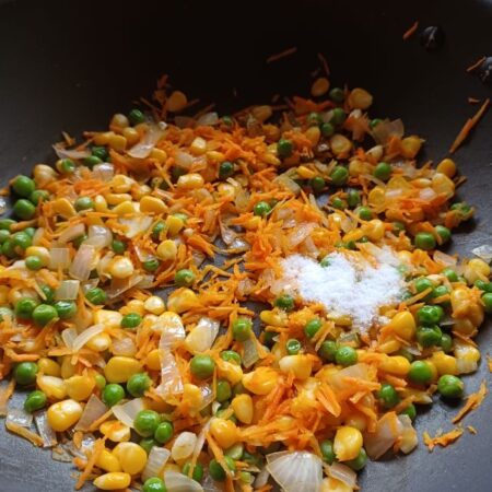 Sprinkle salt on veggies for tropical meal