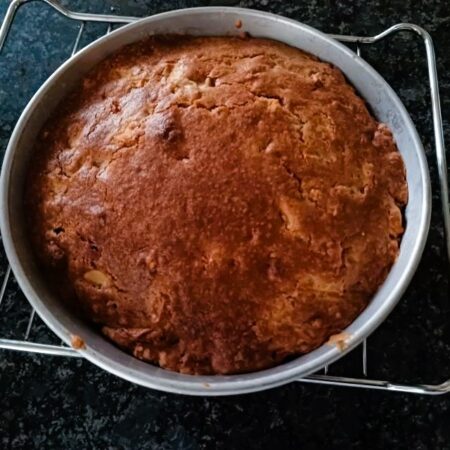 Cinnamon Walnut Apple cake baked