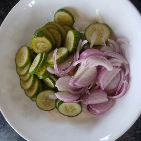 Add veggies to the dressing