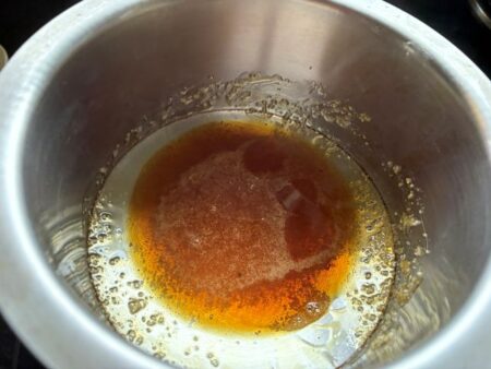 Caramel for eggless dessert ready