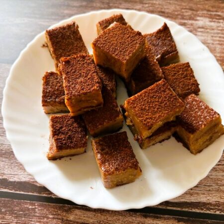 Coffee Caramel Pudding Bites Eggless