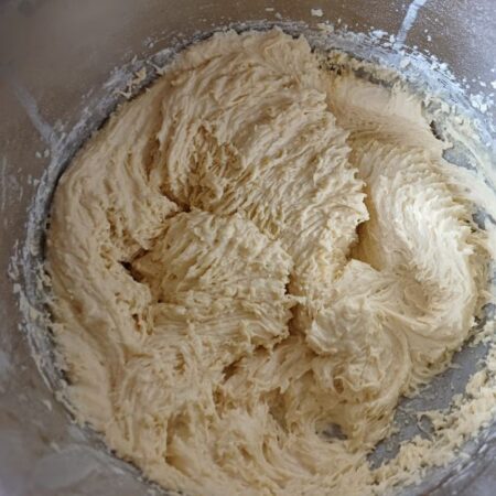 Whisk cake batter for Marmalade Cake for Afternoon Tea