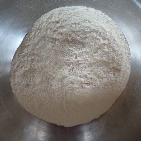 Sift flour, baking powder for baking recipe