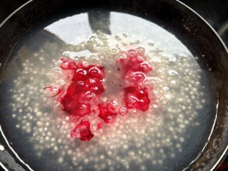 Food Colour added to sabudana pearls