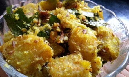 Raw Banana Stir Fry with Coconut