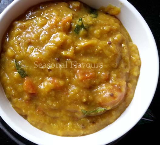 Tomato Dal Fry With Tur Dal – Andhra Tomato Pappu With Onion Garlic