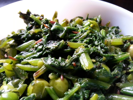 Palak Matar Stir Fry With Spinach And Peas | Palak Green Peas Curry