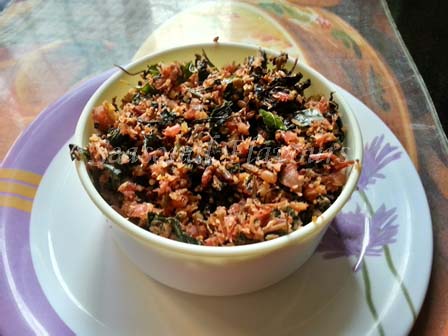 Thotakura Fry Andhra – Red Amaranth Leaves Stir Fry | Chawli Ki Sabzi