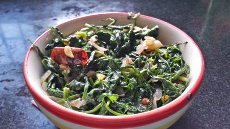 Kolmi Shak Bhaja - Bengali Water Spinach Stir Fry | Kalmi Saag Fry ...