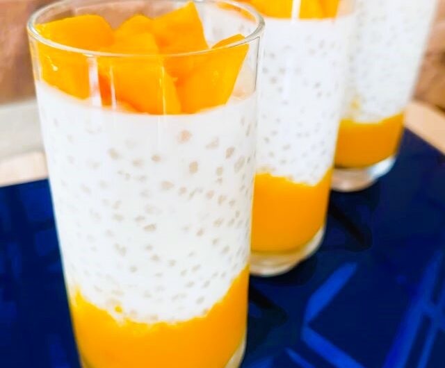 Mango Compote With Creamy Coconut Sago Pearls | Mango Sago