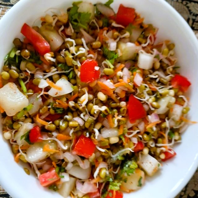 Green Moong Sprouts Salad Sprouted Moong Salad Seasonal Flavours