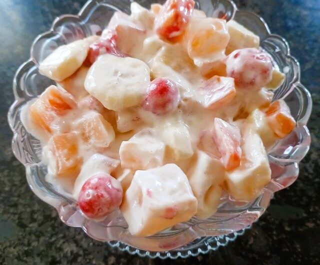 Fruit Salad With Cream Yogurt Dressing – Healthy Fruit Dessert